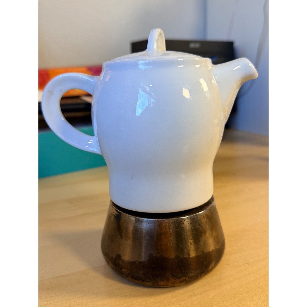 Carina Espresso Maker 4 Cup 210ml Porcelain Stainless Steel Moka Pot Italy